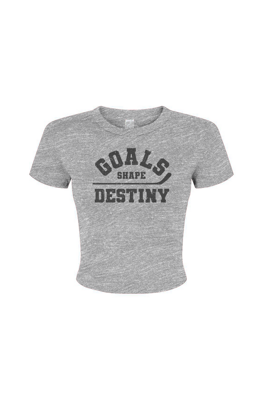 Barn Babe Goals Shape Destiny Baby Tee Grey | Barn Garb Hockey Threads