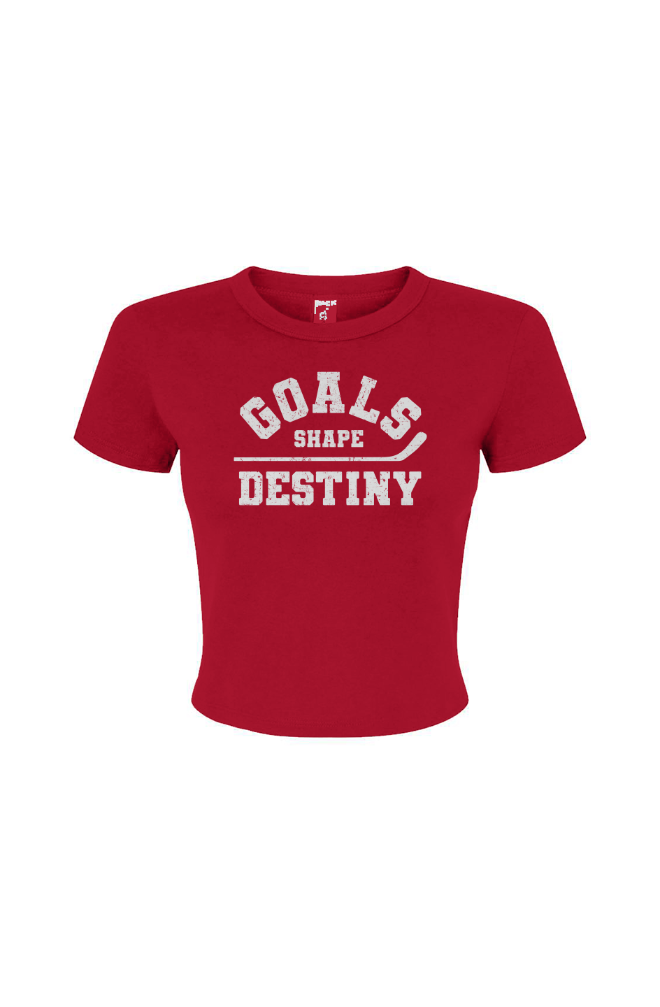 Barn Babe Goals Shape Destiny Baby Tee Red | Barn Garb Hockey Threads