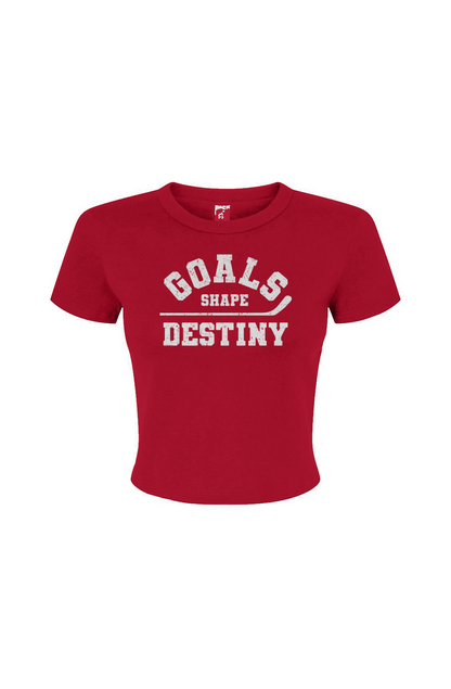 Barn Babe Goals Shape Destiny Baby Tee Red | Barn Garb Hockey Threads