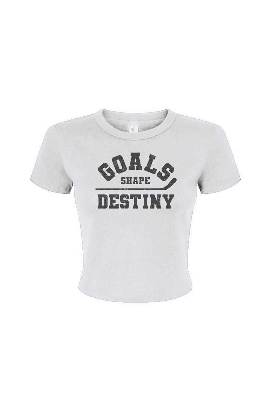 Barn Babe Goals Shape Destiny Baby Tee White | Barn Garb Hockey Threads