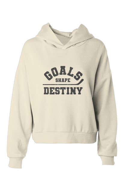 Barn Babe Goals Shape Destiny Hip-Height Hoodie Bone | Barn Garb Hockey Threads