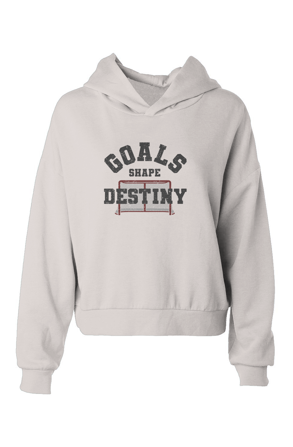 Barn Babe Goals Shape Destiny Net Hip-Height Hoodie Bone | Barn Garb Hockey Threads