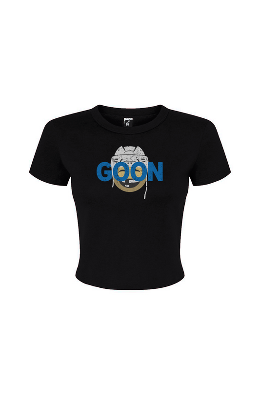 Barn Babe Goon Baby Tee Black | Barn Garb Hockey Threads