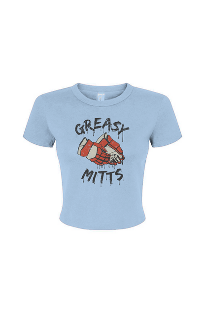 Barn Babe Greasy Mitts Baby Tee Baby Blue | Barn Garb Hockey Threads