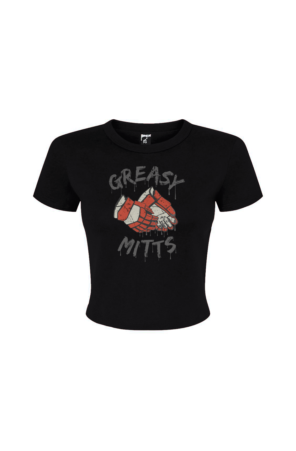 Barn Babe Greasy Mitts Baby Tee Black | Barn Garb Hockey Threads