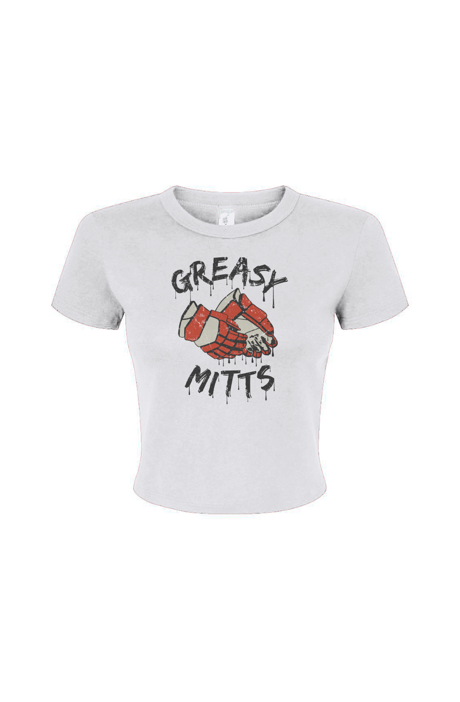 Barn Babe Greasy Mitts Baby Tee White | Barn Garb Hockey Threads