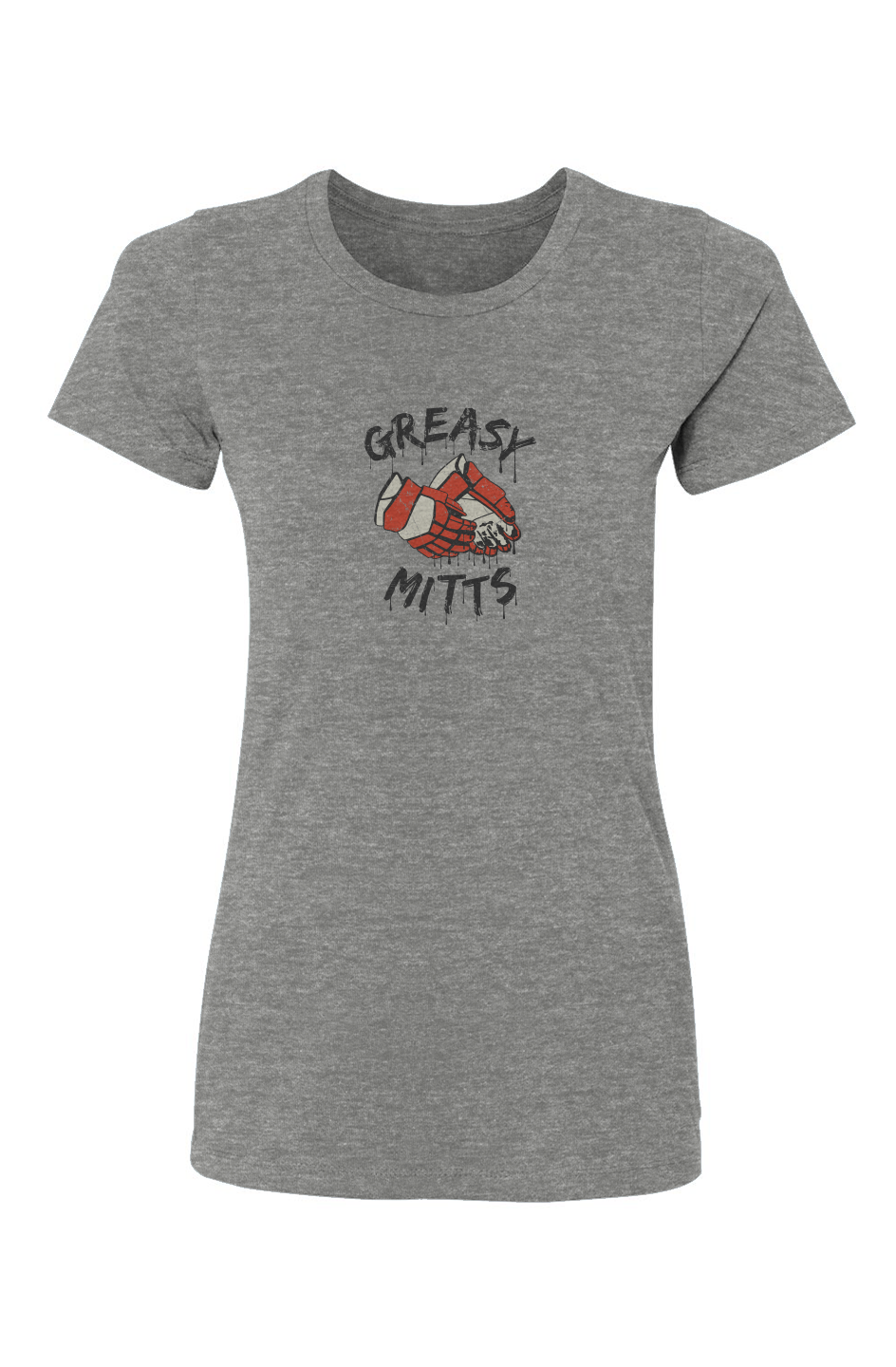 Barn Babe Greasy Mitts Tee Grey | Barn Garb Hockey Threads