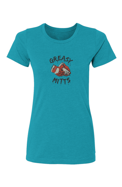 Barn Babe Greasy Mitts Tee Turquoise Blue | Barn Garb Hockey Threads