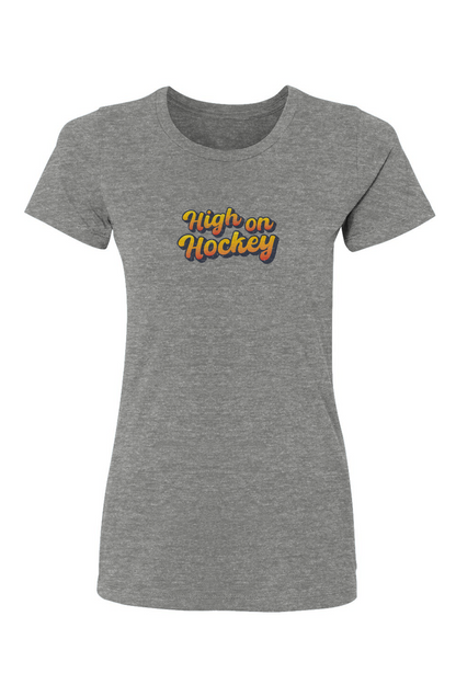 Barn Babe High on Hockey Tee Grey | Barn Garb Hockey Threads
