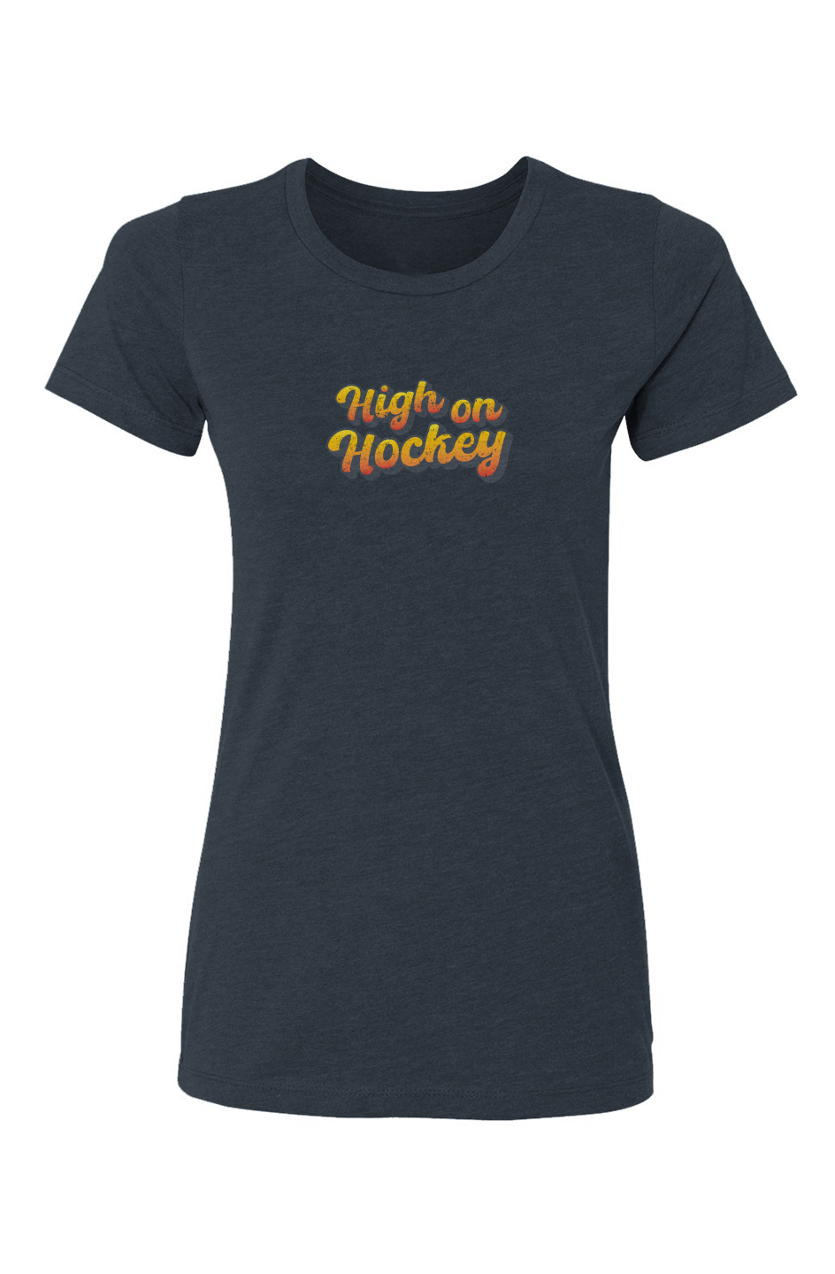 Barn Babe High on Hockey Tee Navy Blue | Barn Garb Hockey Threads