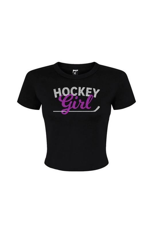 Barn Babe Hockey Girl Baby Tee Black | Barn Garb Hockey Threads
