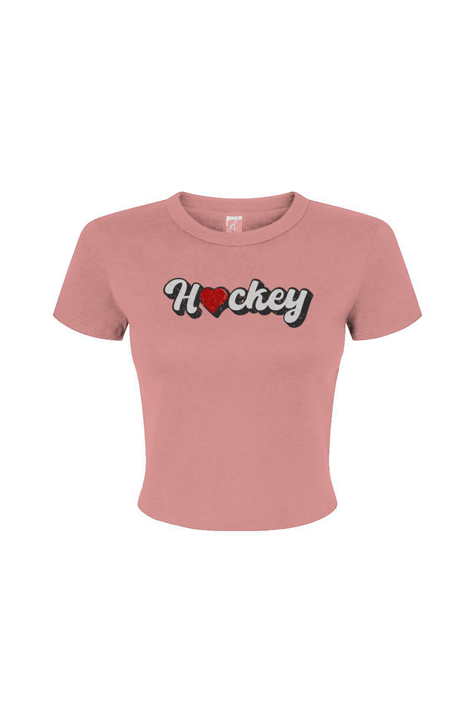Barn Babe Hockey Heart Baby Tee Pink | Barn Garb Hockey Threads