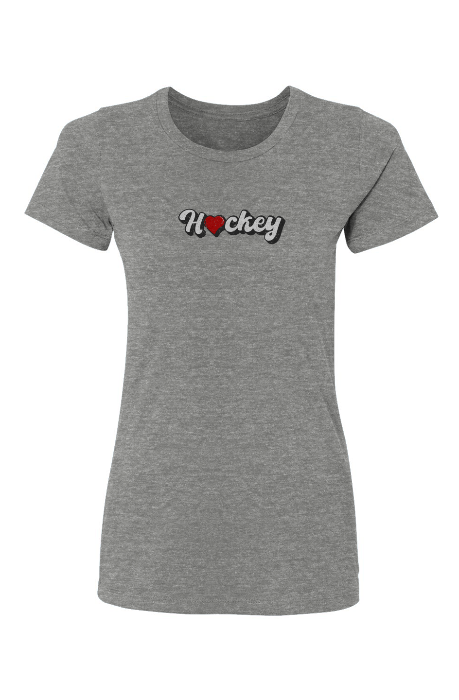 Barn Babe Hockey Heart Tee Grey | Barn Garb Hockey Threads