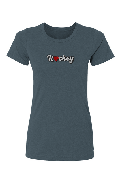 Barn Babe Hockey Heart Tee Indigo Blue | Barn Garb Hockey Threads