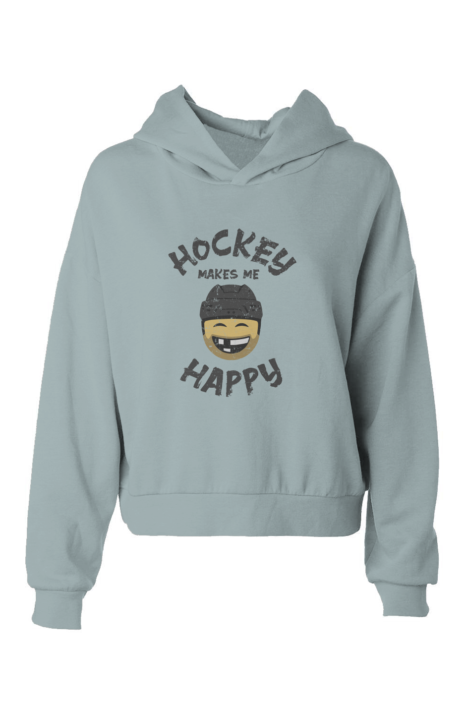 Barn Babe Hockey Makes Me Happy Hip-Height Hoodie Sage | Barn Garb Hockey Threads