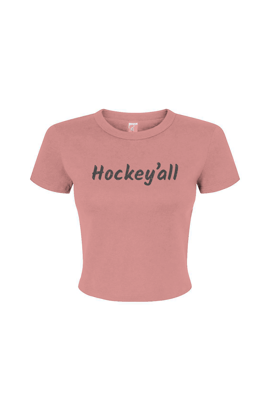 Barn Babe Hockey'all Baby Tee Pink | Barn Garb Hockey Threads