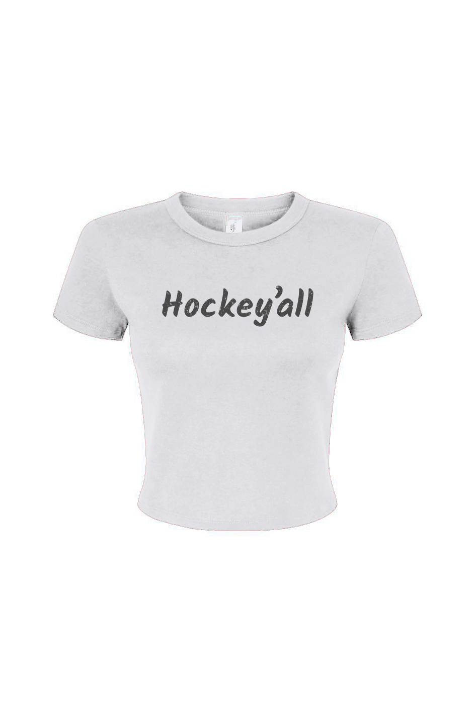 Barn Babe Hockey'all Baby Tee White | Barn Garb Hockey Threads
