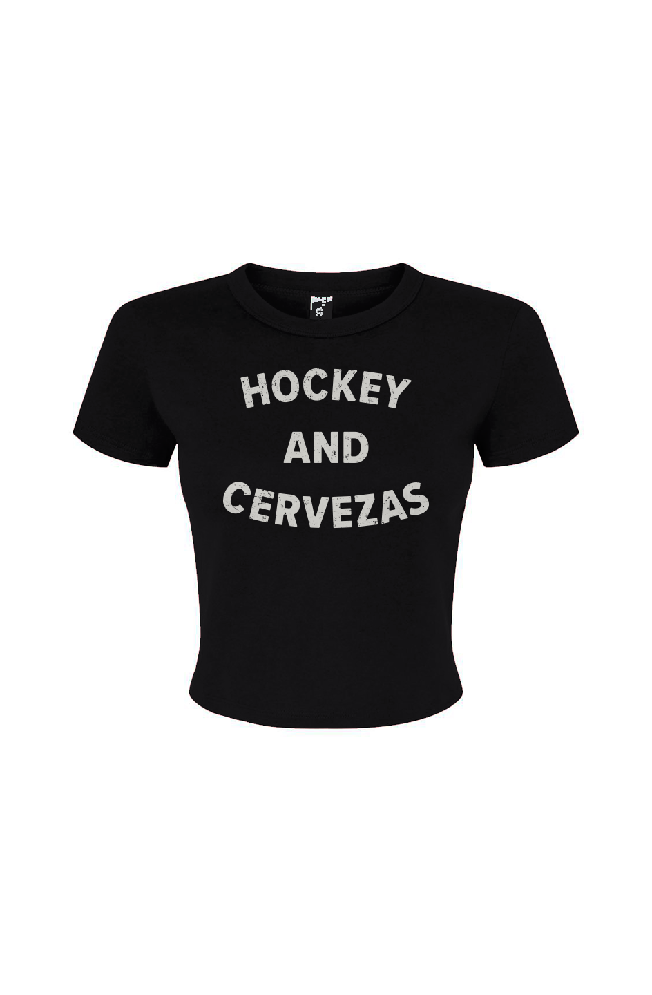 Barn Babe Hockey and Cervezas Baby Tee Black | Barn Garb Hockey Threads