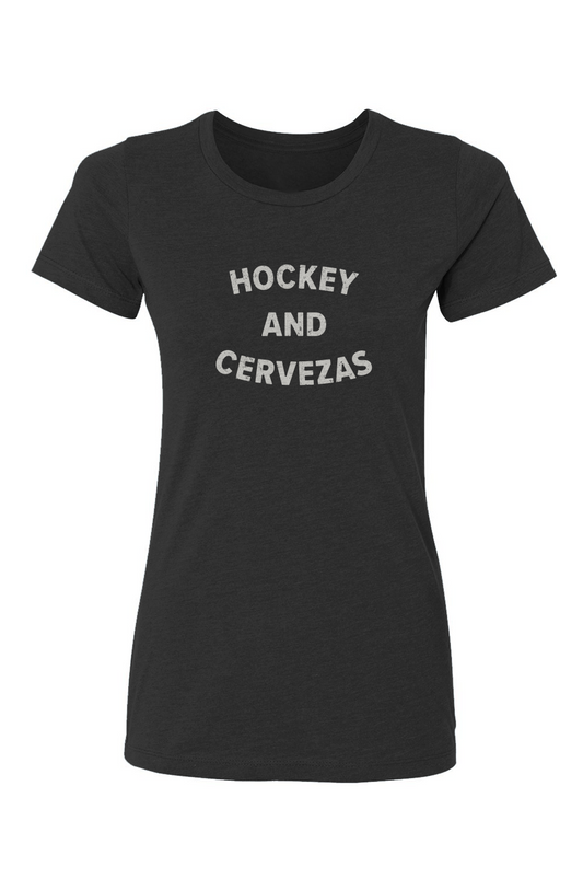 Barn Babe Hockey and Cervezas Tee Black | Barn Garb Hockey Threads