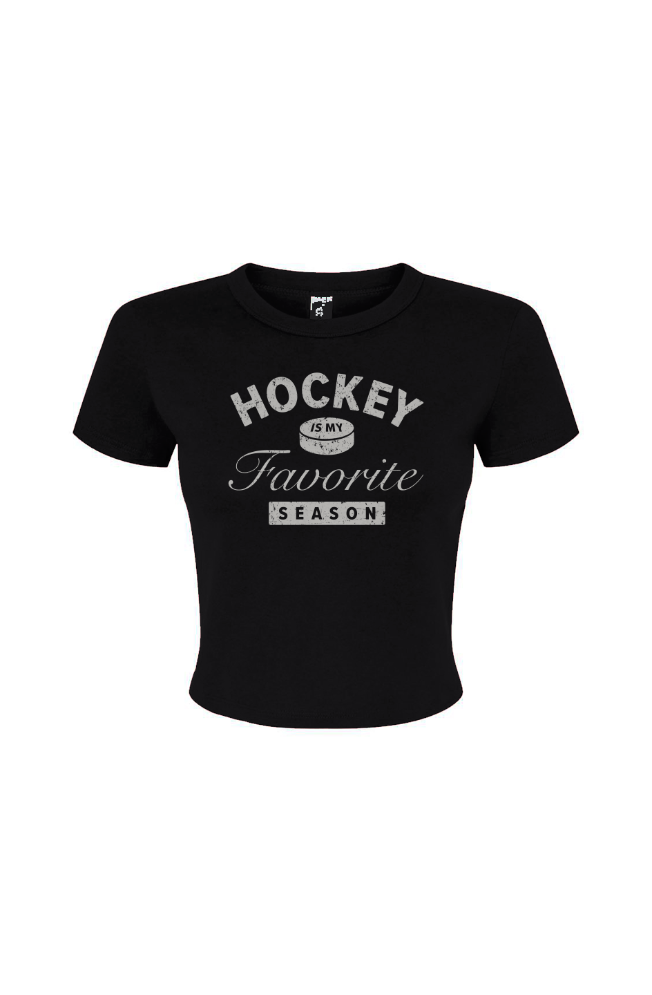 Barn Babe Hockey is My Favorite Season Baby Tee Black | Barn Garb Hockey Threads