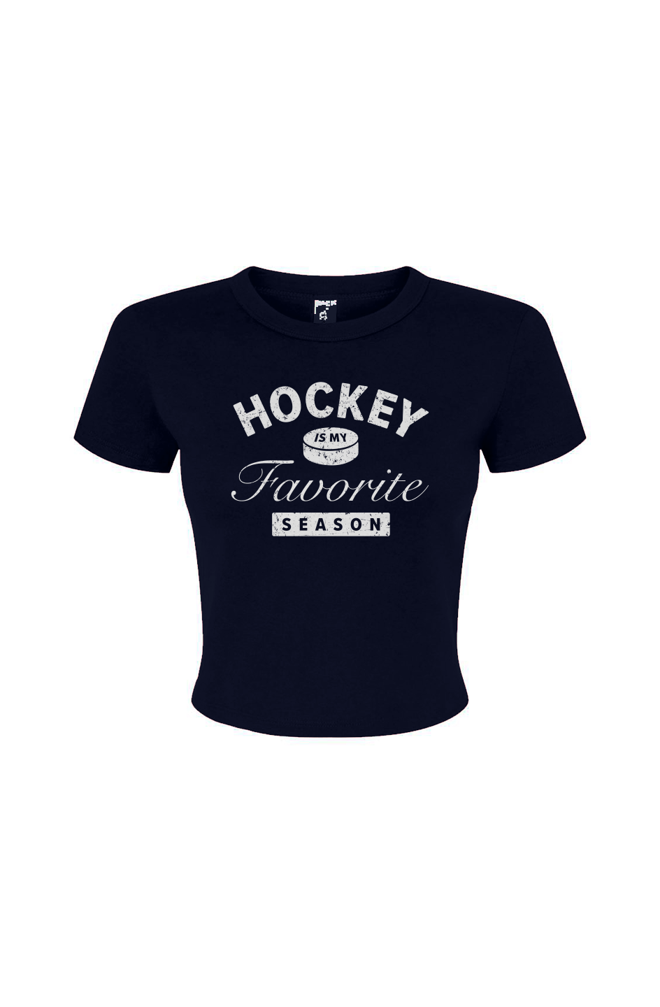 Barn Babe Hockey is My Favorite Season Baby Tee Navy Blue | Barn Garb Hockey Threads