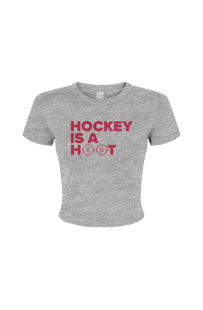Barn Babe Hockey is a Hoot Baby Tee Grey | Barn Garb Hockey Threads