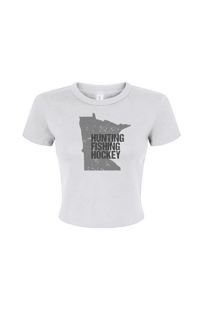 Barn Babe Hunting Fishing Hockey Baby Tee White | Barn Garb Hockey Threads