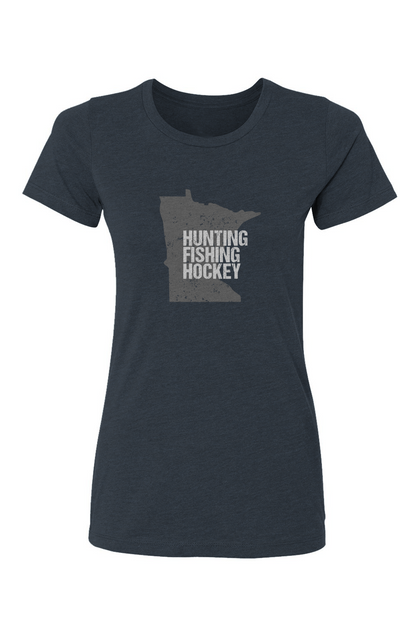 Barn Babe Hunting Fishing Hockey Tee Navy Blue | Barn Garb Hockey Threads