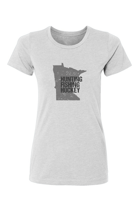 Barn Babe Hunting Fishing Hockey Tee White | Barn Garb Hockey Threads