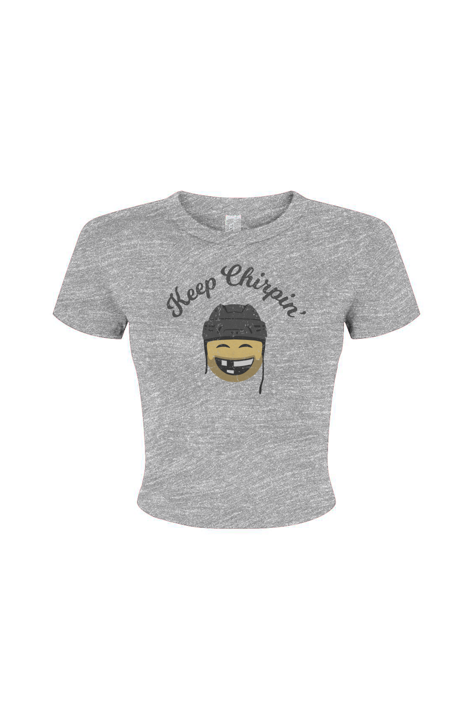 Barn Babe Keep Chirpin' Baby Tee Grey | Barn Garb Hockey Threads