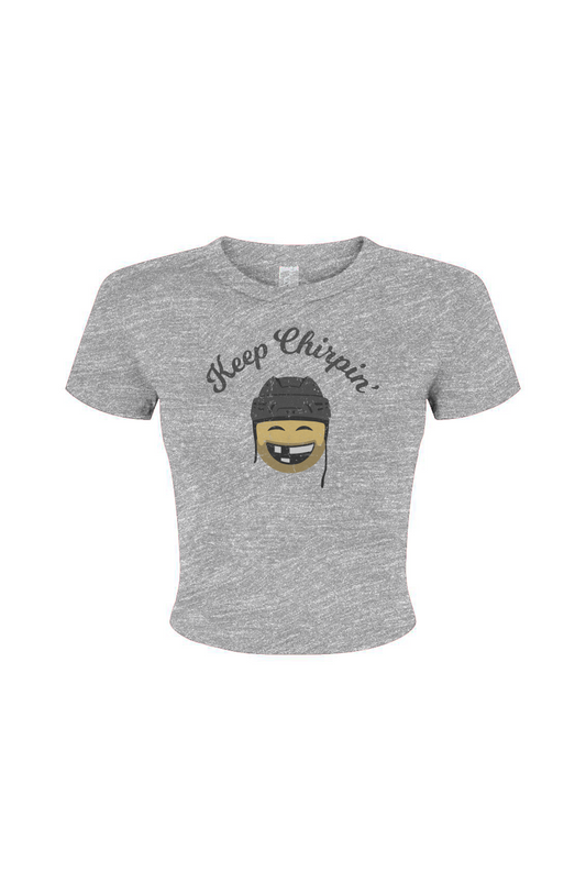 Barn Babe Keep Chirpin' Baby Tee Grey | Barn Garb Hockey Threads