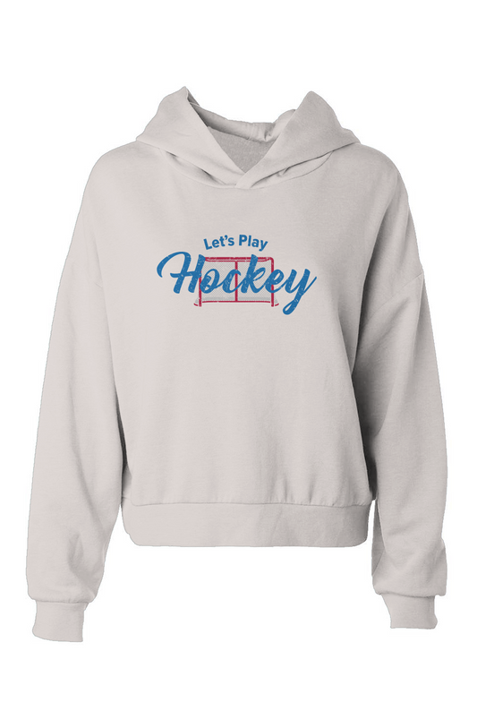 Barn Babe Let's Play Hockey Hip-Height Hoodie Bone | Barn Garb Hockey Threads
