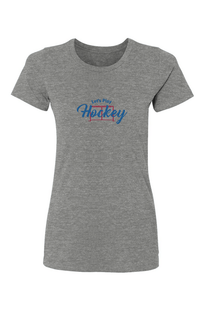 Barn Babe Let's Play Hockey Tee Grey | Barn Garb Hockey Threads