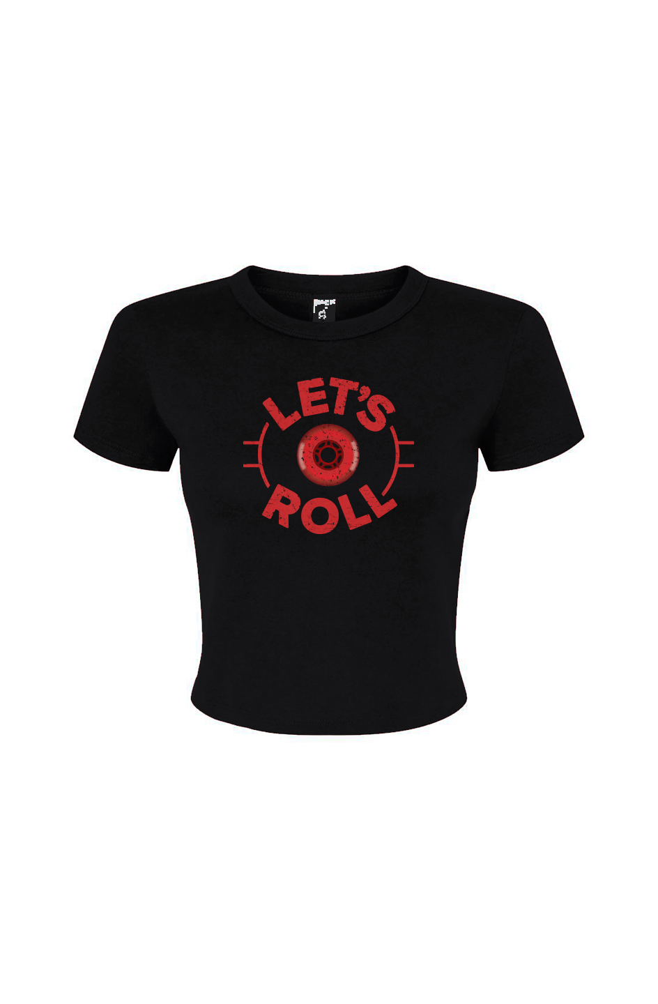 Barn Babe Let's Roll Circle Baby Tee Black | Barn Garb Hockey Threads