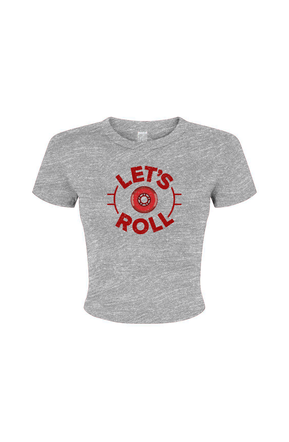 Barn Babe Let's Roll Circle Baby Tee Grey | Barn Garb Hockey Threads