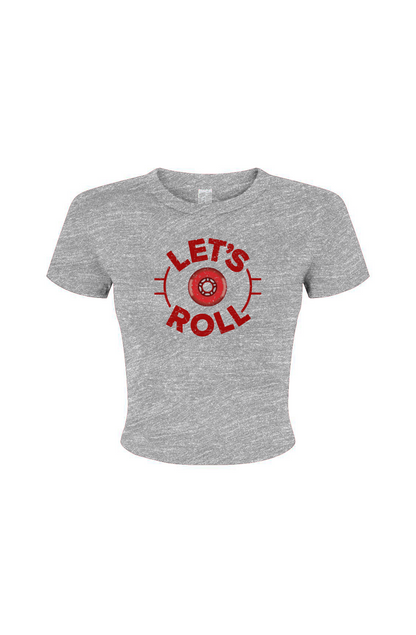 Barn Babe Let's Roll Circle Baby Tee Grey | Barn Garb Hockey Threads