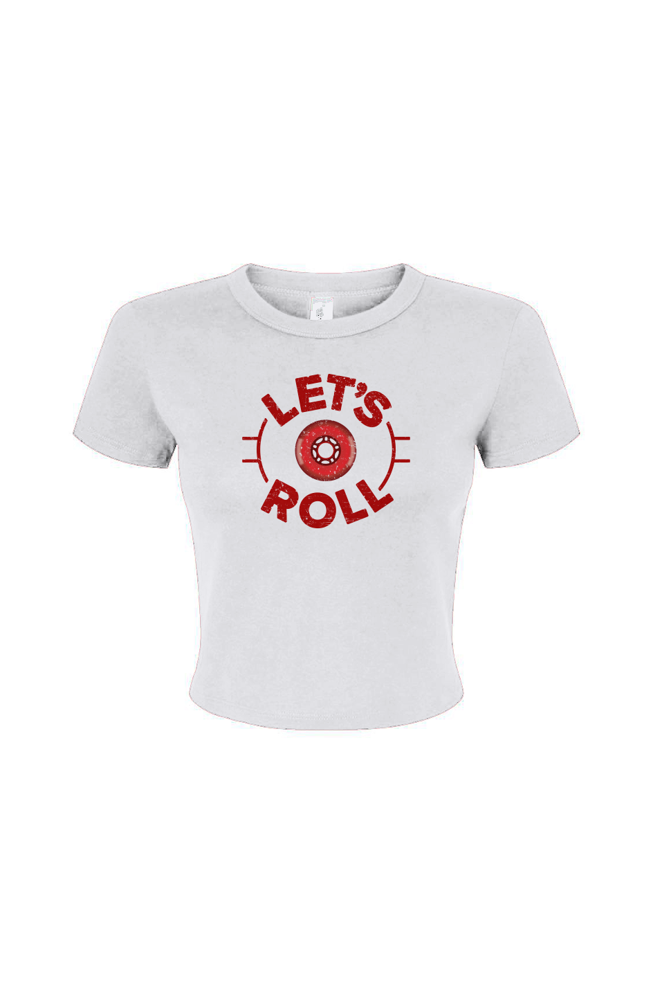Barn Babe Let's Roll Circle Baby Tee White | Barn Garb Hockey Threads