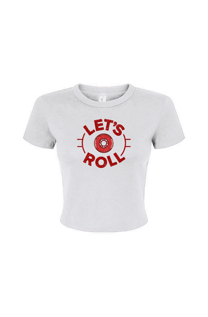 Barn Babe Let's Roll Circle Baby Tee White | Barn Garb Hockey Threads