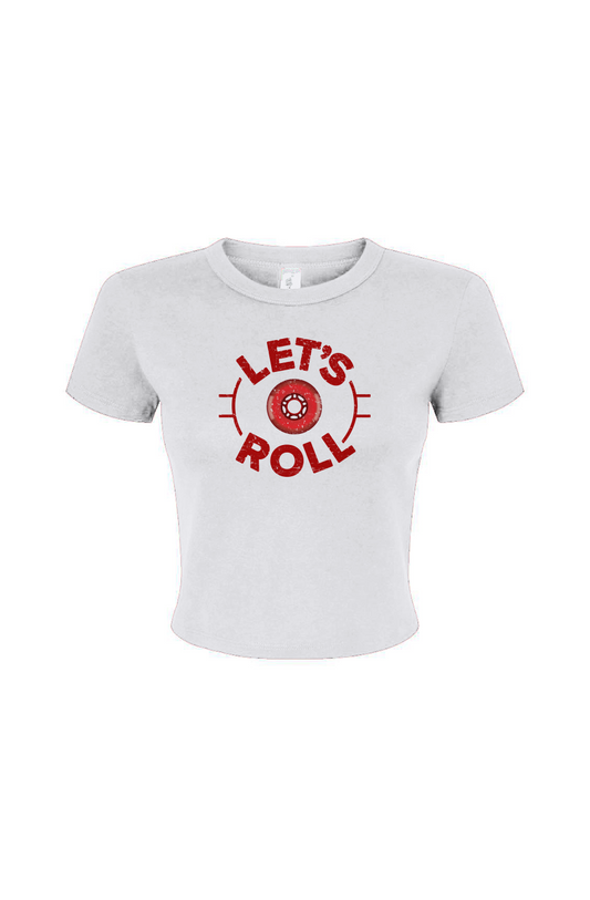 Barn Babe Let's Roll Circle Baby Tee White | Barn Garb Hockey Threads