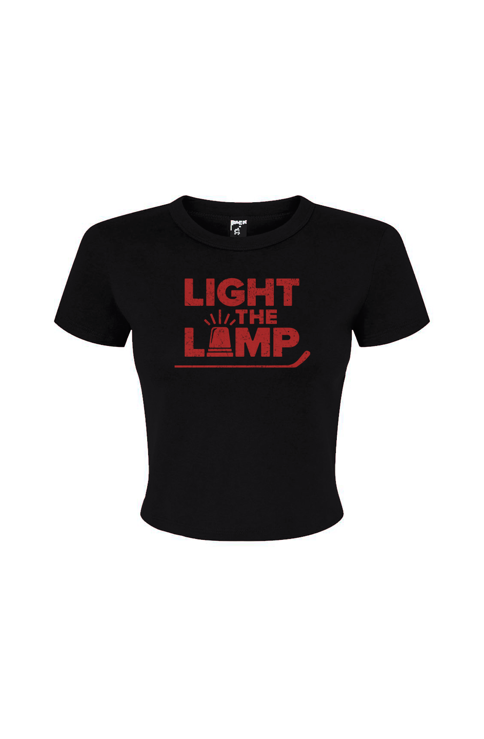 Barn Babe Light the Lamp Baby Tee Black | Barn Garb Hockey Threads