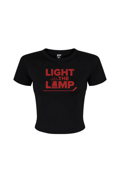 Barn Babe Light the Lamp Baby Tee Black | Barn Garb Hockey Threads