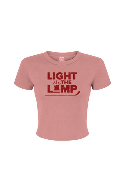 Barn Babe Light the Lamp Baby Tee Pink | Barn Garb Hockey Threads
