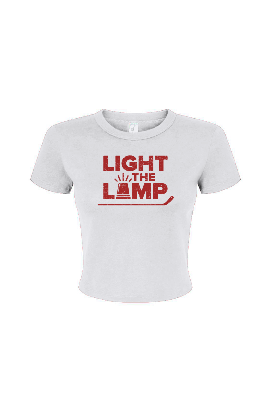 Barn Babe Light the Lamp Baby Tee White | Barn Garb Hockey Threads