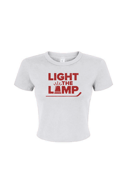 Barn Babe Light the Lamp Baby Tee White | Barn Garb Hockey Threads