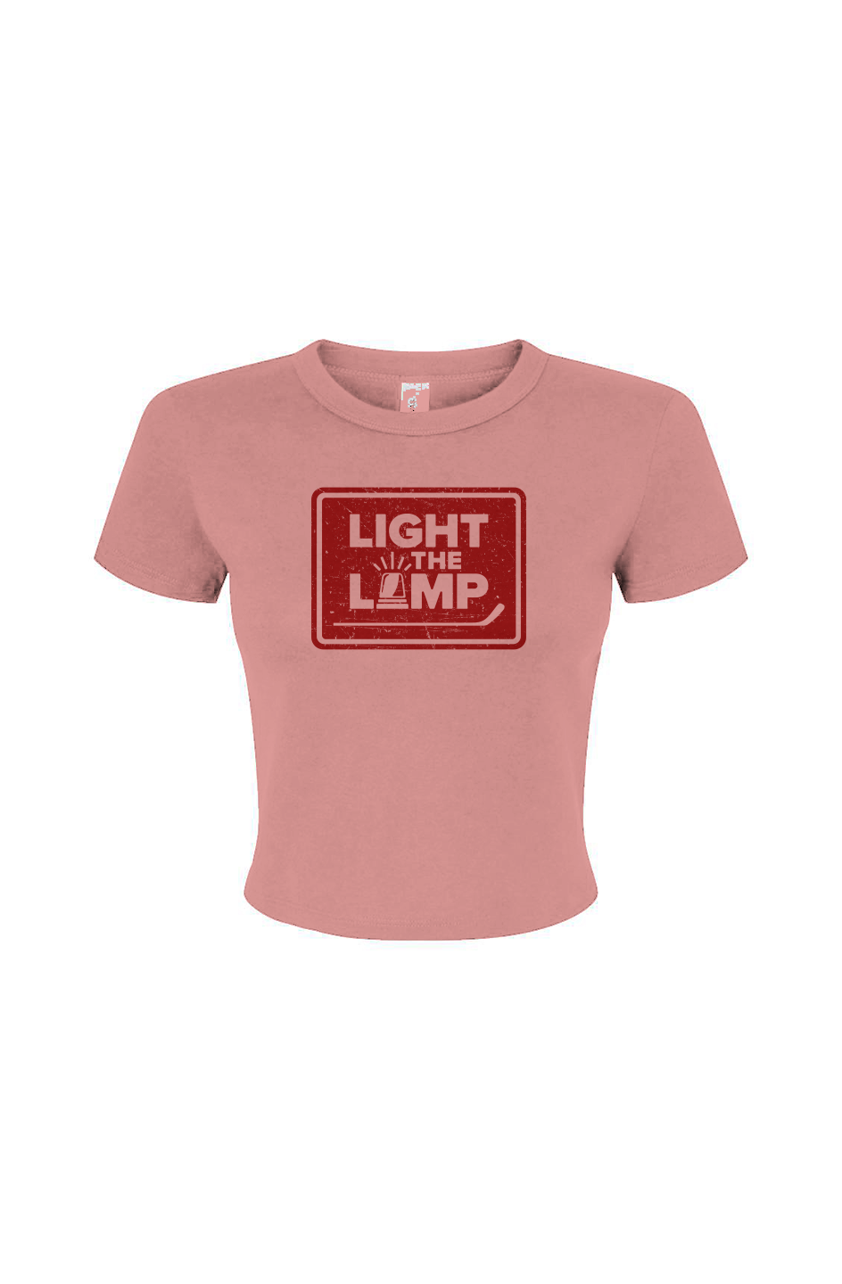 Barn Babe Light the Lamp Badge Baby Tee Pink | Barn Garb Hockey Threads