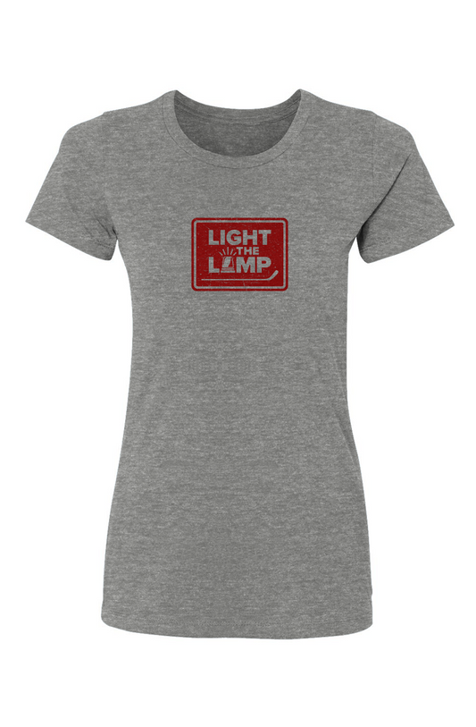 Barn Babe Light the Lamp Badge Tee Grey | Barn Garb Hockey Threads