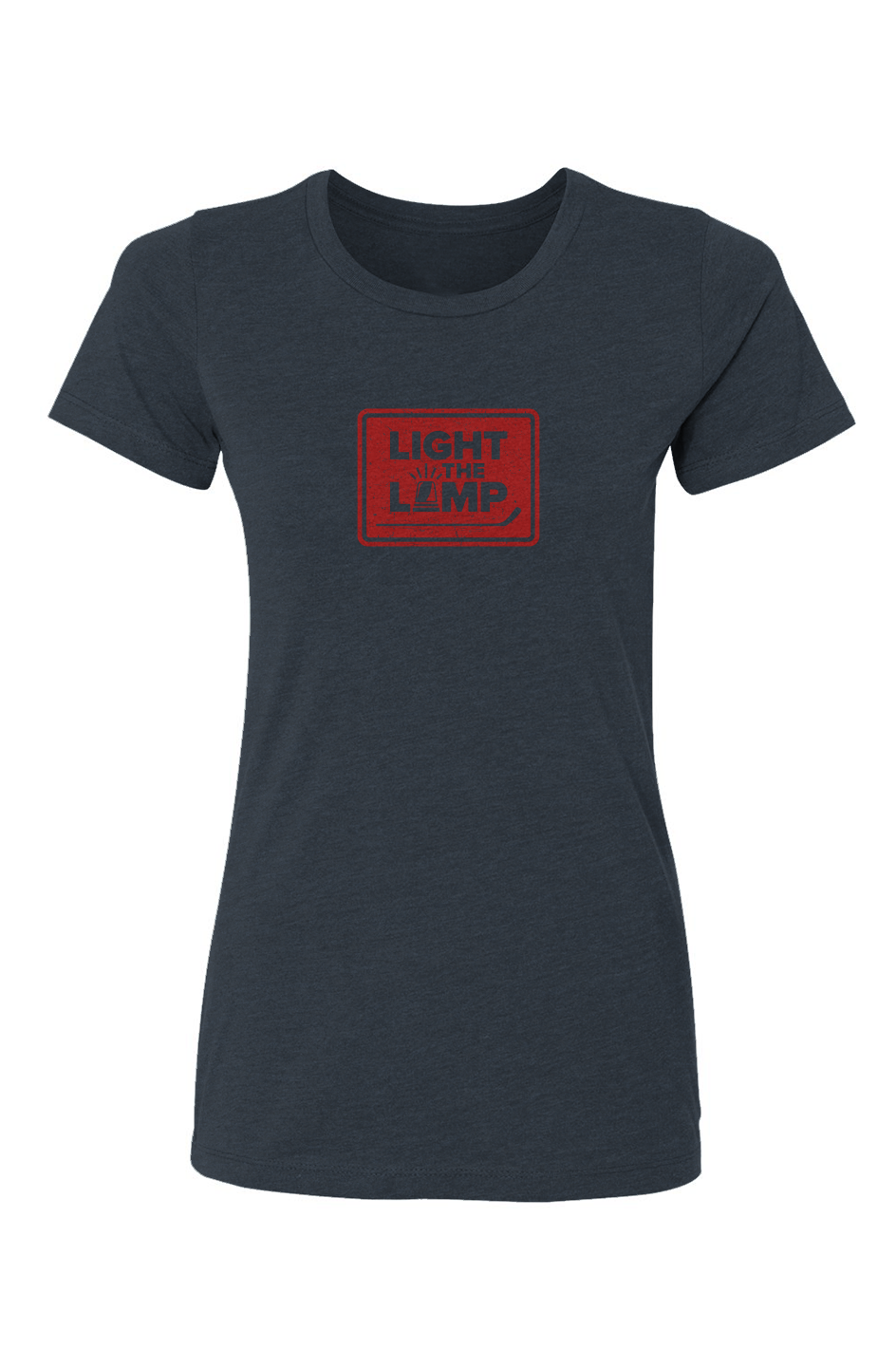 Barn Babe Light the Lamp Badge Tee Navy Blue | Barn Garb Hockey Threads