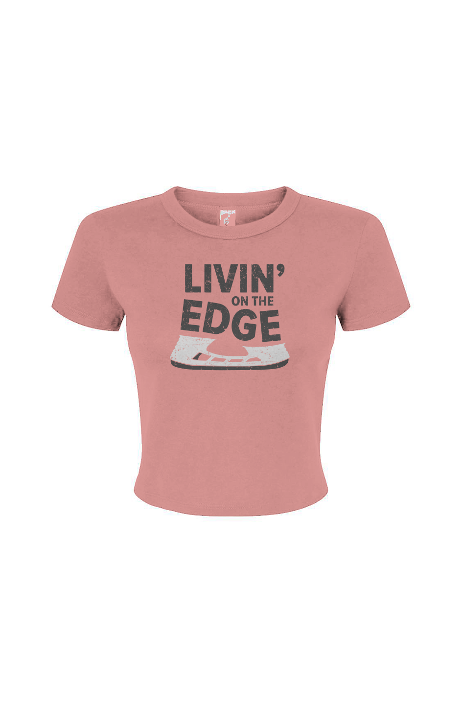 Barn Babe Livin' on the Edge Baby Tee Pink | Barn Garb Hockey Threads