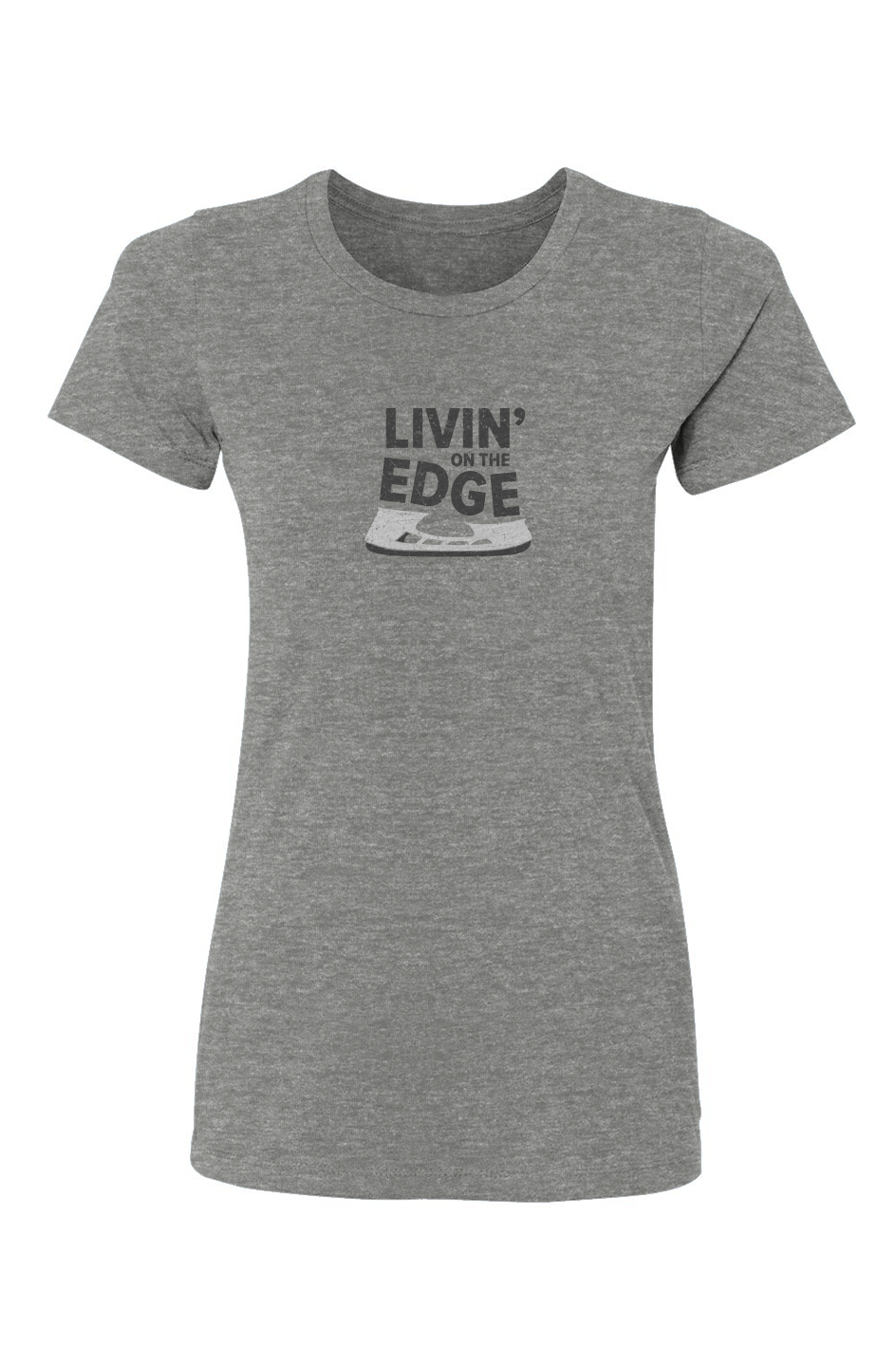 Barn Babe Livin' on the Edge Tee Grey | Barn Garb Hockey Threads