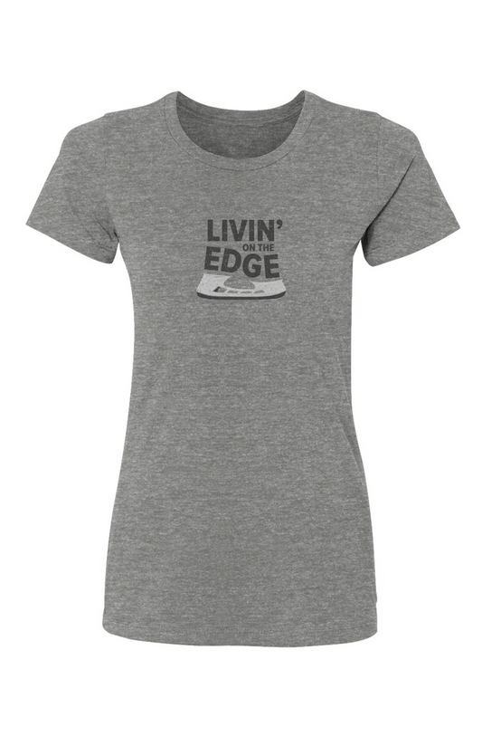 Barn Babe Livin' on the Edge Tee Grey | Barn Garb Hockey Threads